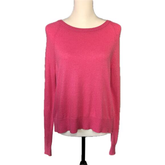 Banana Republic Merino Wool Cashmere Jewel Neck Pullover Sweater Pink Women S - Picture 1 of 9